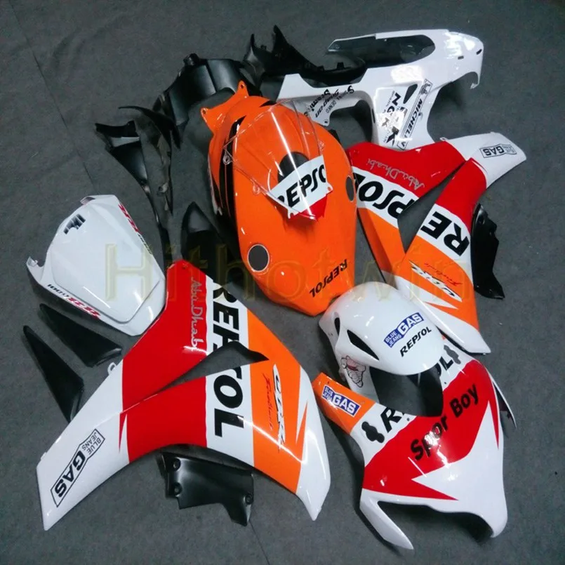 Пользовательские мотоцикла на одно изделие для HONDA CBR1000RR 2008 2009 2010 2011 CBR 1000 RR Обтекатели+ болты+ литья под давлением orange белый M2