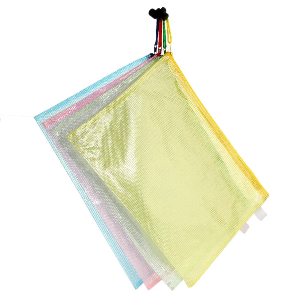 

Plastic Zipper Bag File Storage Document Protective Folder School Stationery