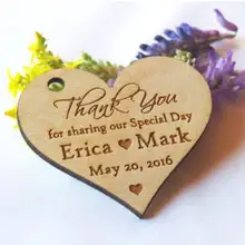50 шт на заказ спасибо деревенский Свадебный деревянный подарочный ярлык пригласительные этикетки вечерние открытки помолвка декоративные аксессуары для душа невесты