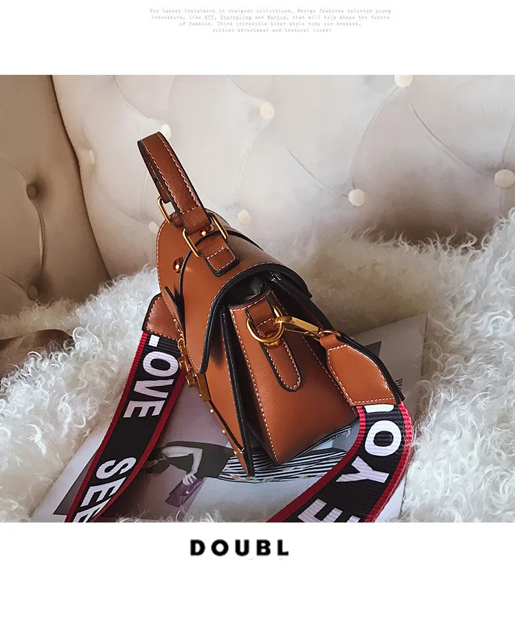 Women Vintage Leather Handbag Small Rivets Flap Shoulder Bag Colorful Wide Strap Crossbody Bag for Girls Green Brown Black Purse  (9)