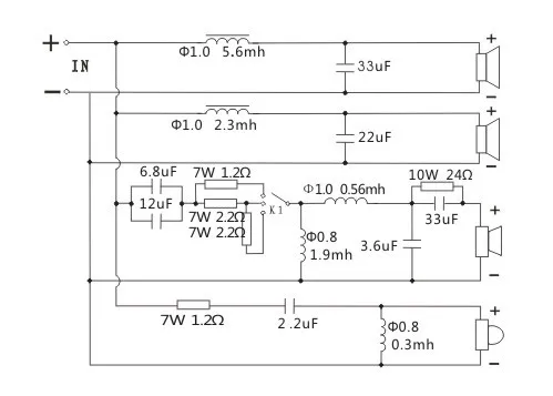 1 шт. Kasun US-485C 4Way Высокое качество динамик аудио кроссовер пересекается точка частоты 380 Гц 850 Гц 4600 Гц