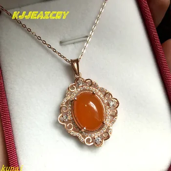 

KJJEAXCMY fine jewelry s925 silver color treasure natural South red pendants to send necklaces