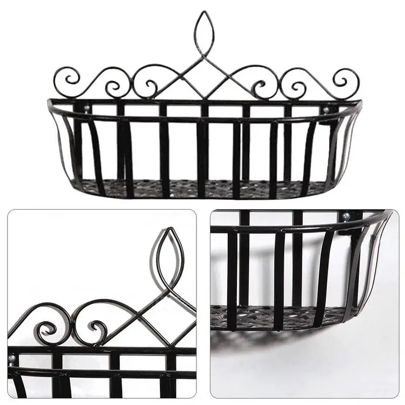 

Hanging Basket Iron Wall Mounted Holder Hanging Flower Basket For Home Living Room Balcony