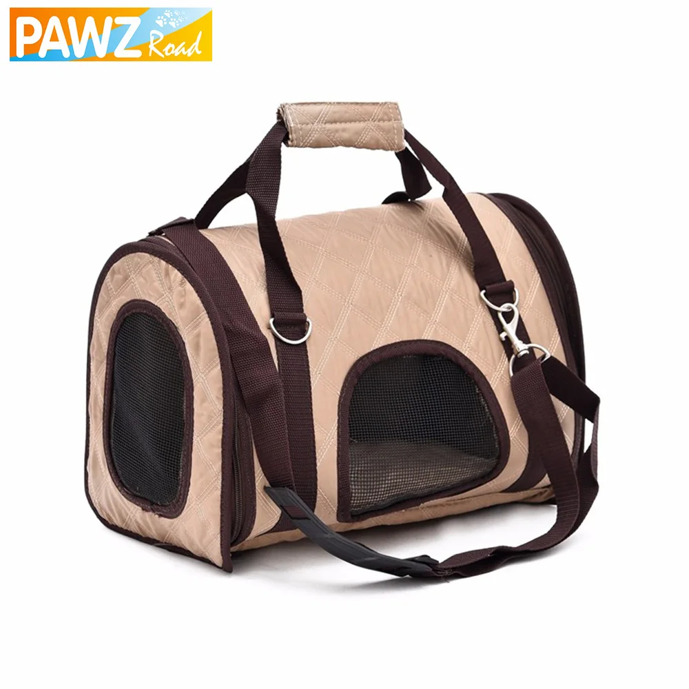 Classic Style Beige Pet Dog Bag Outdoor Travel Single Shoulder Pet