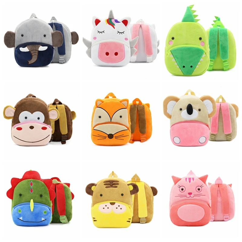 

13Style Lovely Kid's Plush Backpack Animal Monkey Koala Pig Cat Fox Giraffe Elephant Cartoon Bags For Children's Gift Boy