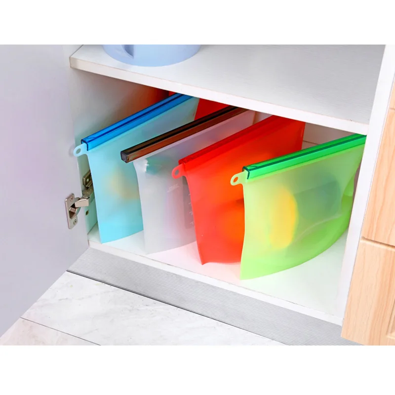

Silicone Storage Bag Vacuum Seal 1500ml Reusable For Food Fresh Fruit Meat Refrigerator Hot Sale