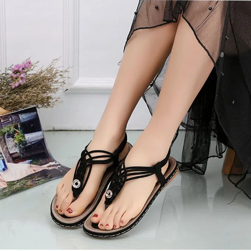 

2019 new large size women sandals herringbone casual shoes non-slip lightweight women shoes elegant wild sandals women 35-43