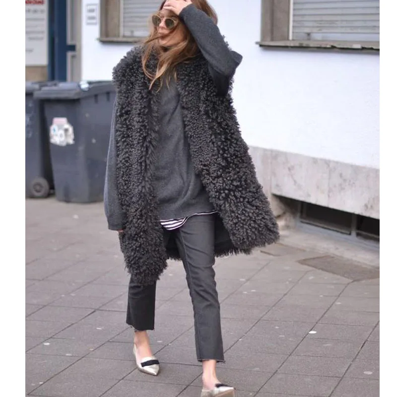 WBCTW Waistcoat Women XXS-10XL Big Size Long Fashion Thick Warm Woman Vest Solid Sleeveless Jacket Winter Teddy Coat