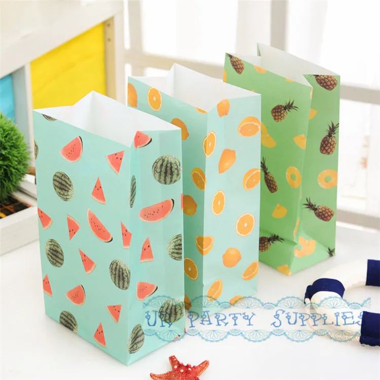 Buy 24pcs Cute Fruit Design Paper Bags 23x8x13cm White