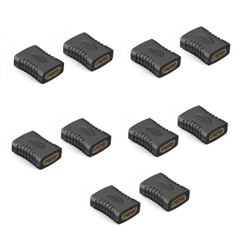 ABHU-10Pcs Hdmi Женский на Женский переходник удлинитель адаптер разъем F для Hdtv Hdcp - Цвет: Black