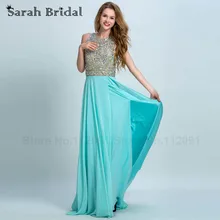Sexy Backless Green Chiffon font b Evening b font font b Dresses b font A Line