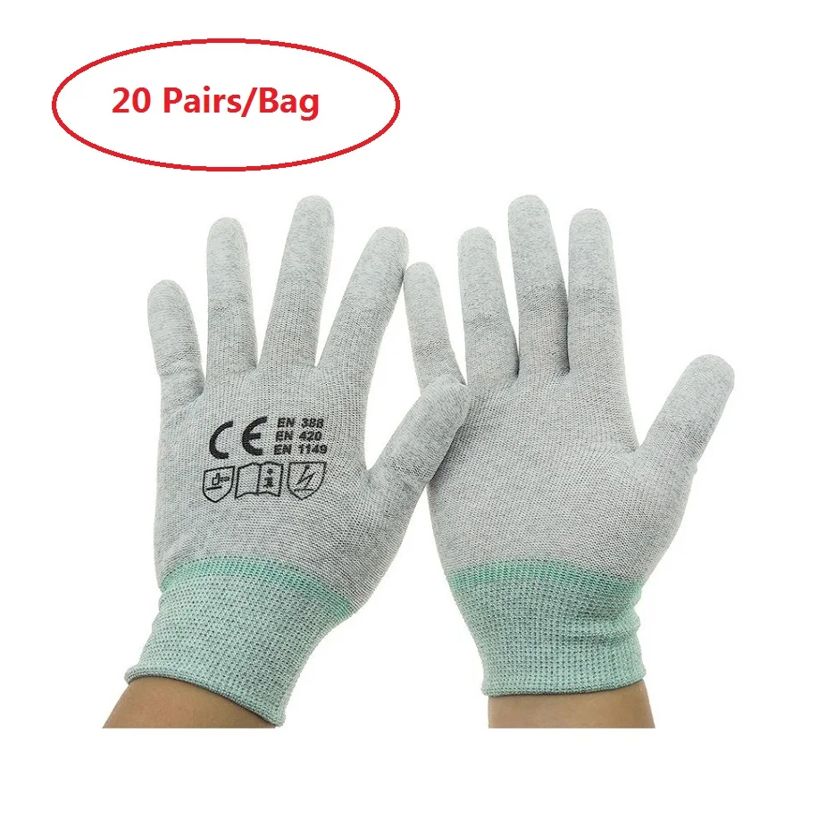 Buy 20 Pairs ESD Antistatic Safety Top Fit Gloves