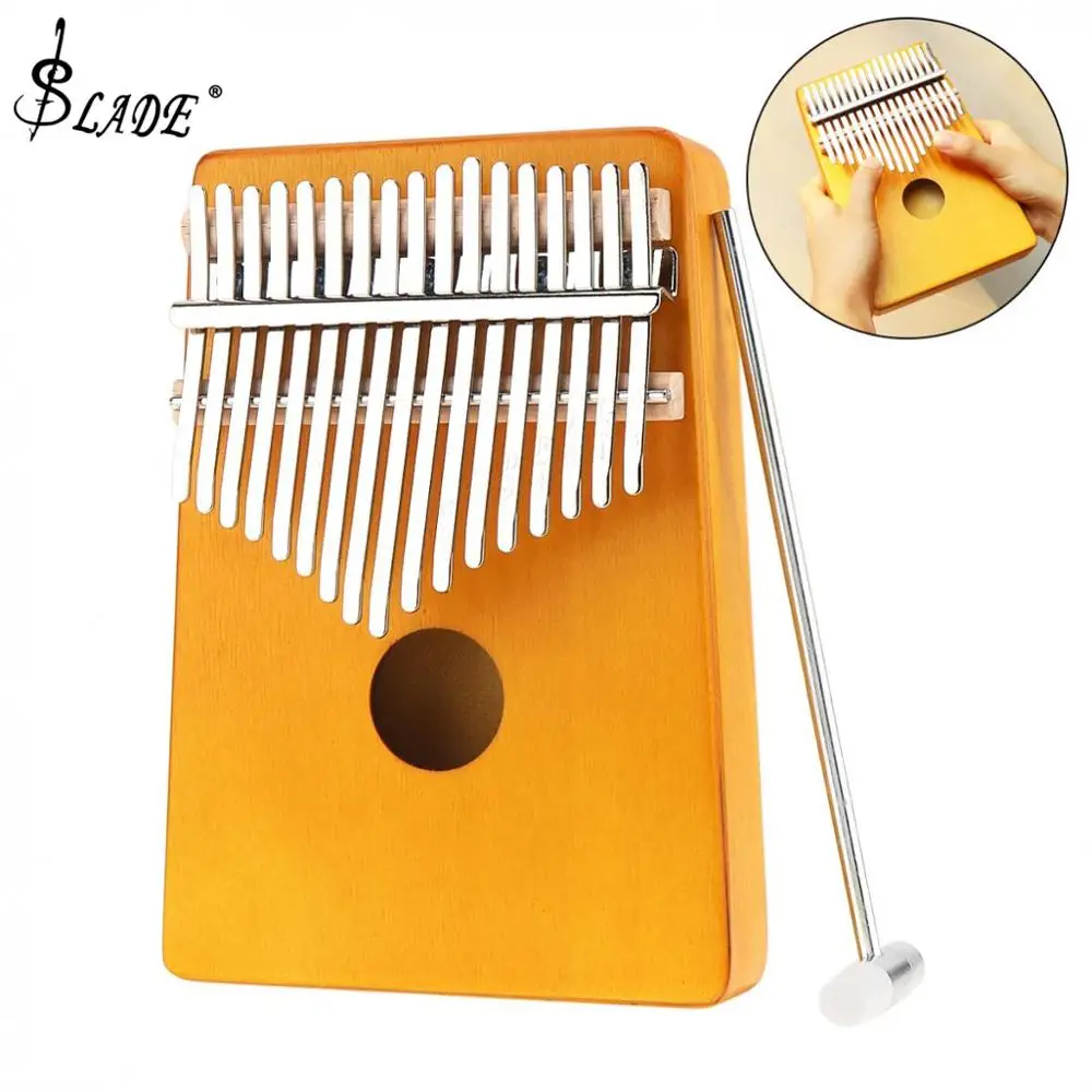 

17 Keys Thumb Piano Finger Piano Kalimba Single Board Pine Mbira Mini Keyboard Musical Instrument with Tuning Hammer