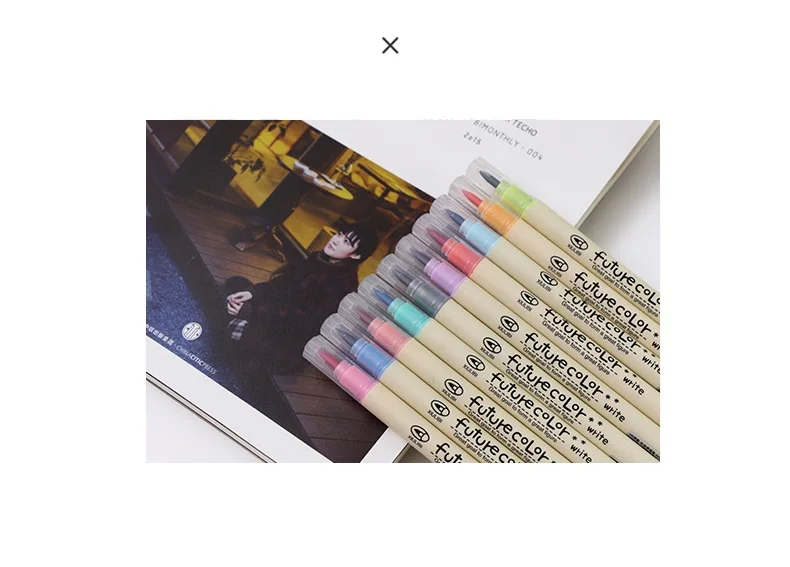 40 шт./партия, 10 цветов, набор ручек для каллиграфии, художественная кисть, Цветной маркер, канцелярские принадлежности, школьные принадлежности, материал escolar FB805