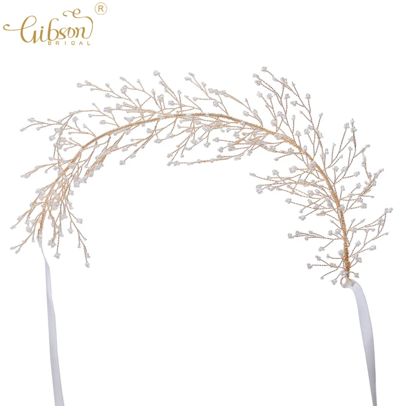 

Floating Hair Vine Bridal Tiara Headpiece Small Beads Clusters Branch Women Hair Band Wedding Headband