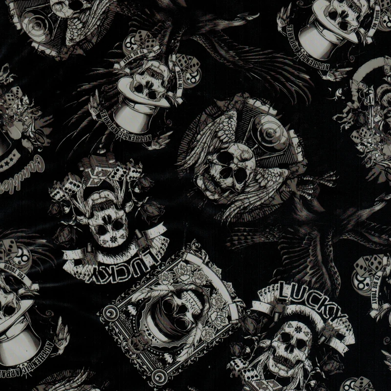 

CSCW1052 0.5mX2m/10m water transfer printing skulls hydrographics film