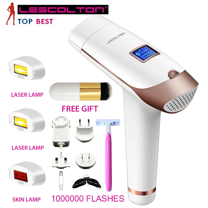 Baratos Depilador láser LESCOLTON 4IN1 Depilador LCD Dispositivo de depilación permanente Depilador láser Home 1000000
