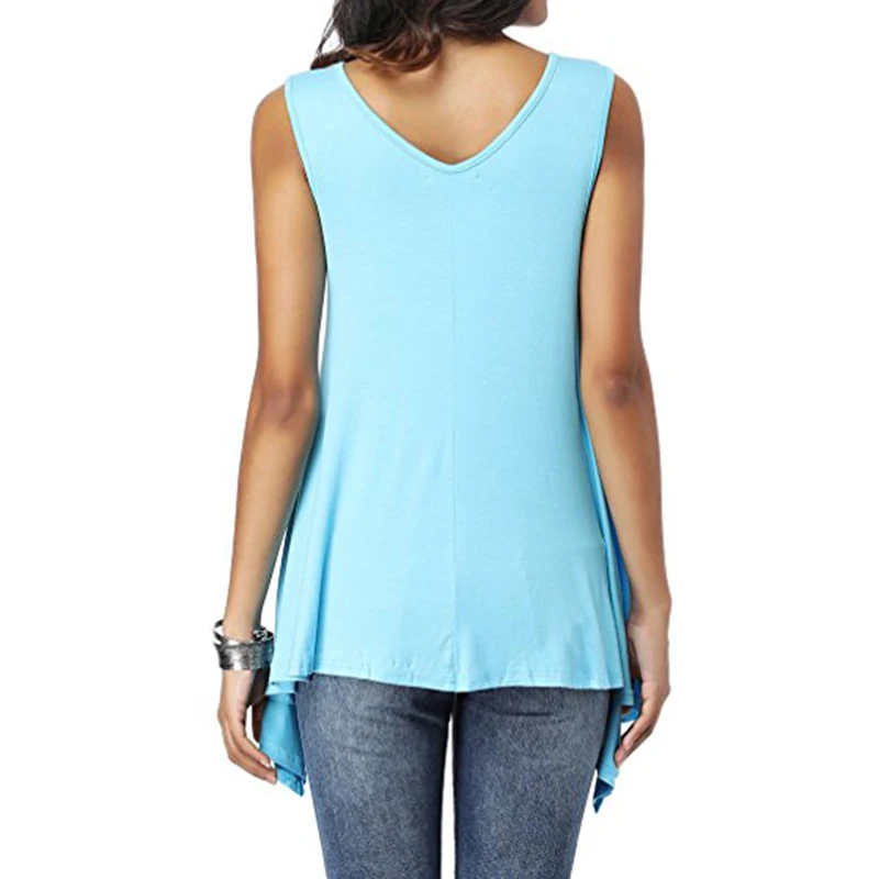 Summer Women Sleeveless Cross Vest V Neck Casual Holiday Blouse Tops T-shirt New