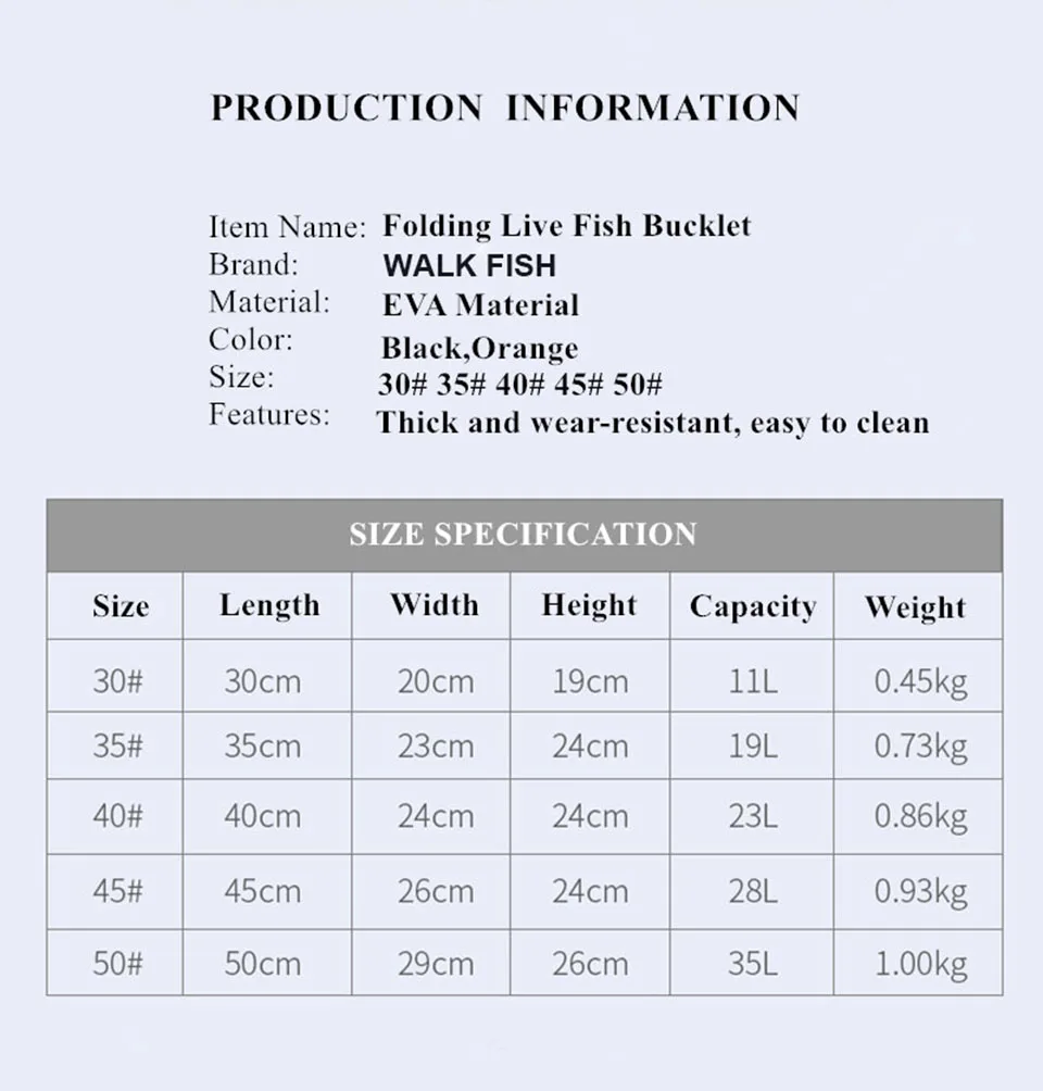 Ходить рыбы 11/19/23/28/35L складной утолщаются EVA живой рыбы бак коробка ведро для кемпинга на открытом воздухе Рыбалка снасти Оборудование