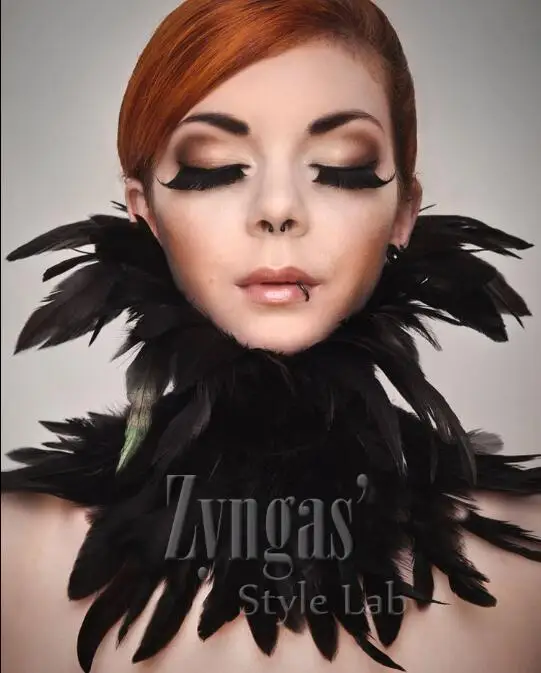 

Feather collar black Stage Feather neckwear