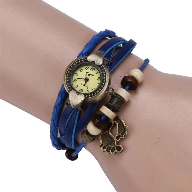 NEW Watch band leather Quartz Watch Women Ladies Casual Fashion Bracelet Footed Wrist Watch Clock relogio feminino female M18 (4)