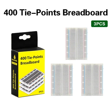

3PCS HIGH QUALITY 400 Holes Mini Solderless PCB Breadboard Universal Test Breadboard with keyestudio color Packaging