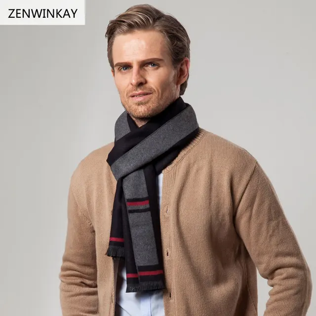 2017 Winter Pashmina Scarf Men Wool Scarf Cashmere Tassel Warm Wrap