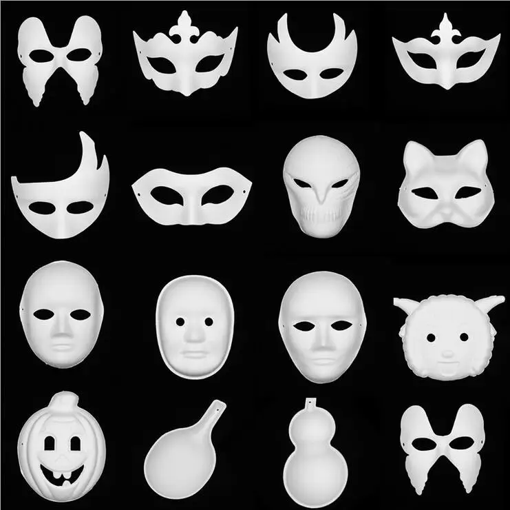 

YOFAY Coloured Drawing Party Masks Face Painting Anonymous Mask Venice Cut Carving Blank Masks For Kindergarten DIY Craft Supply