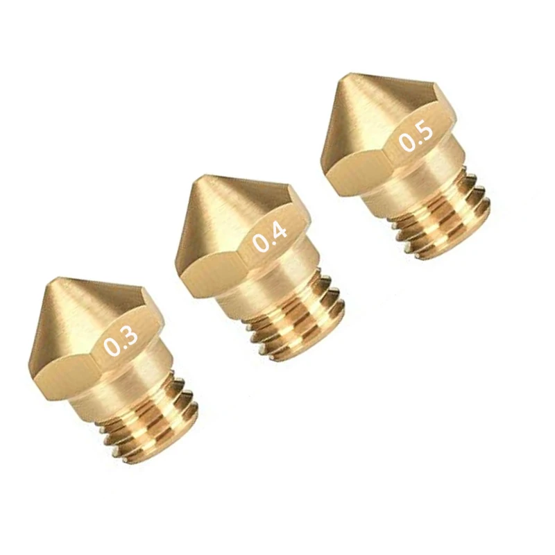 1pcs Mk10 Nozzle For 3d Printer M7 Thread Brass 0.2/0.3/0.4/0.5/0.6/0.8/1.0mm 1.75mm Filament For Mk10 Extruder