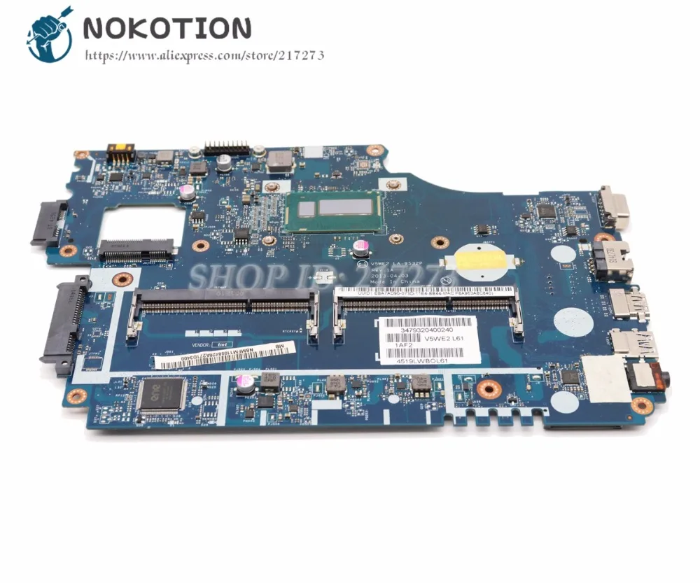 NOKOTION для acer aspire E1-532 E1-532P E1-572G Материнская плата ноутбука NBMFM11008 V5WE2 LA-9532P основная плата I7-4500U Процессор DDR3L