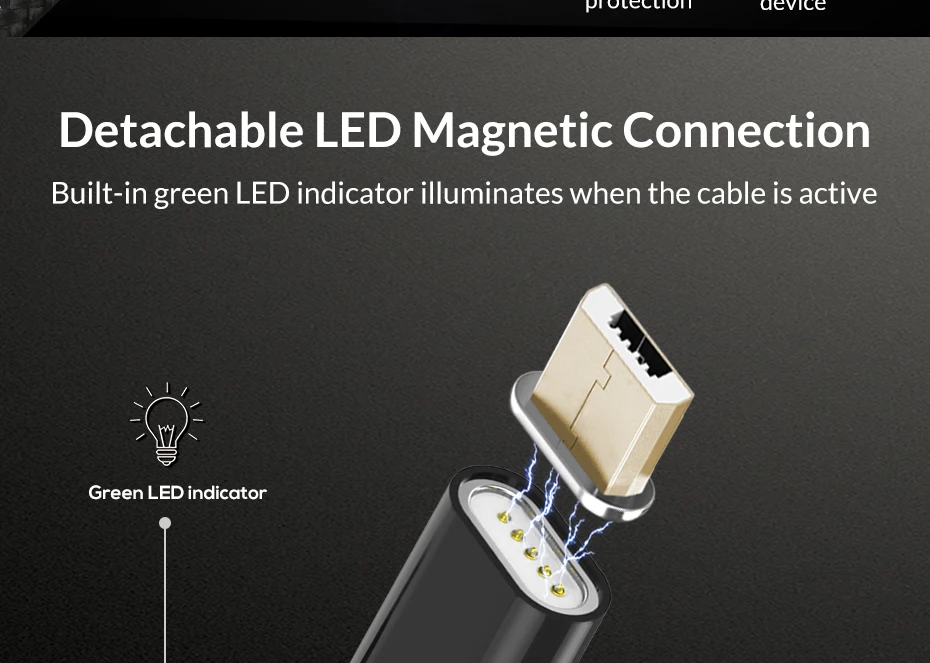 TOPK F-Line2 светодиодный магнитный Micro USB кабель для samsung Xiaomi huawei кабели для мобильных телефонов нейлоновый Плетеный Магнитный кабель для зарядки и передачи данных