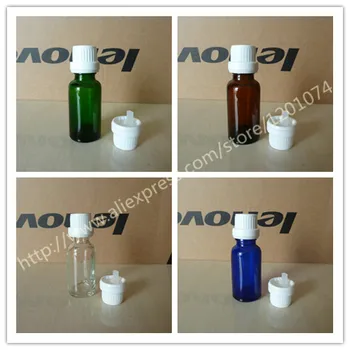 

30ml brown/clear/blue/green shiny Glass Essential Oil Bottle With white plastic anti-theft cap+plastic insert. Oil vial