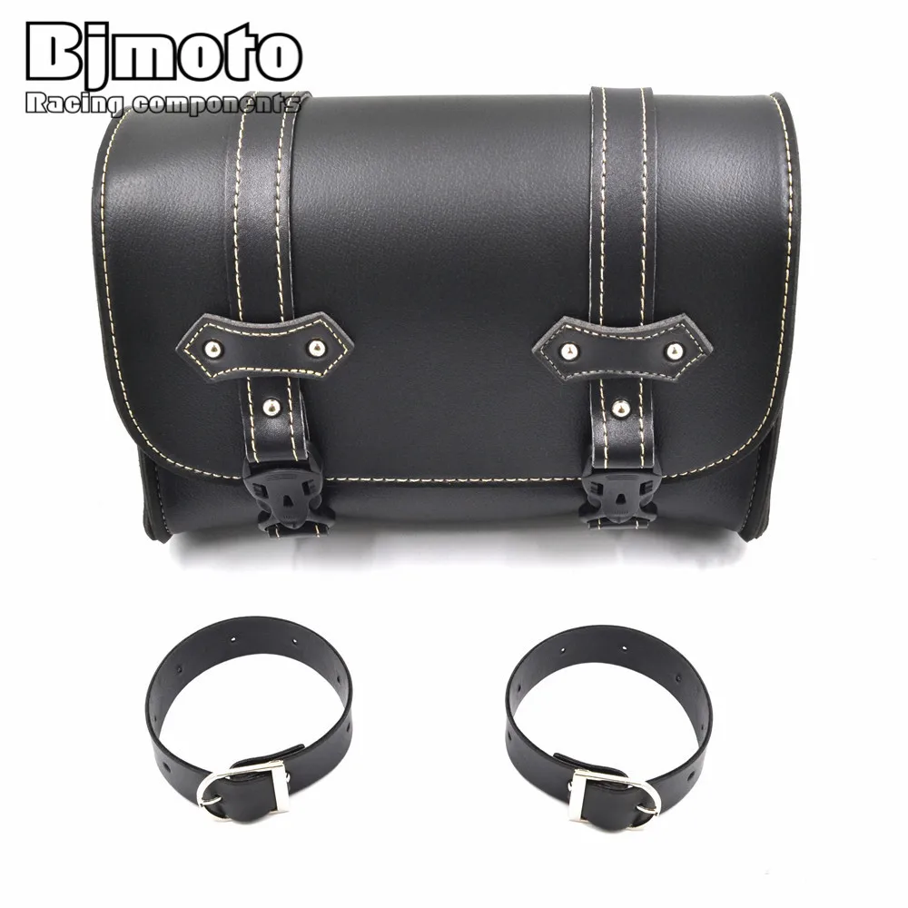 

BJMOTO Motorcycle PU Leather Saddle Bag Luggage Storage Bag For Harley Sportster Softail Dyna Chopper