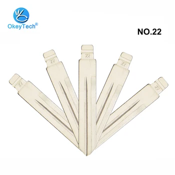 

OkeyTech 10pcs/lot Number 22 KD Remote Control Key Blade Metal Flip Folding Uncut Blank Blades for Nissan A33 X-Trail for Opel