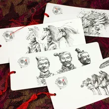 1 шт. [BZNVN] красивые Кисточкой Закладки эскиз Qin Шэньси терракота памятный подарок 8