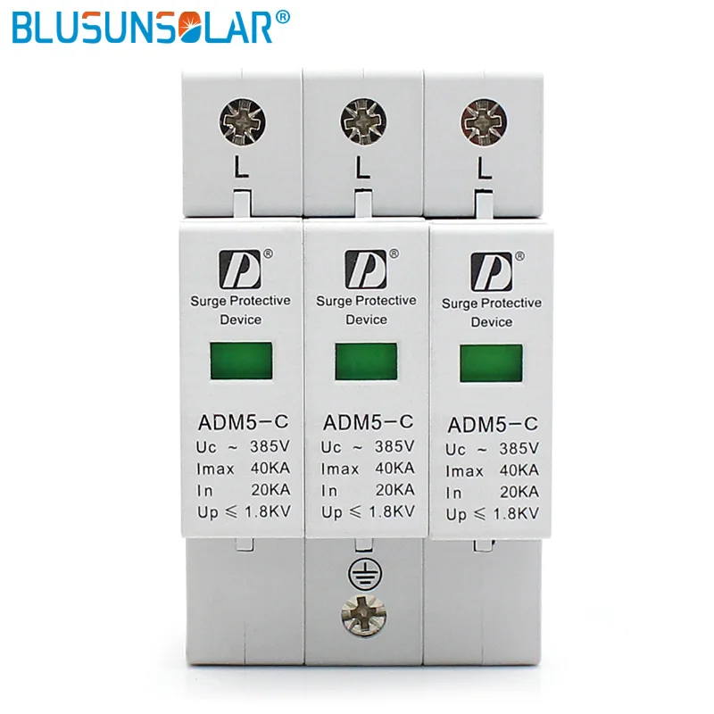 PULSET 3 Pole Surge Protector Removable Din Rail Mounted 40KA voltage up 380V.