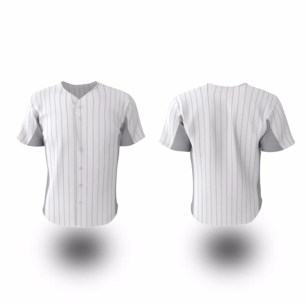 Kawasaki Pinstripes стиль бейсбол Джерси сублимированный полиэстер пользовательские софтбол майки коллаж Обучение Матч одежда команды рубашки - Цвет: Gray