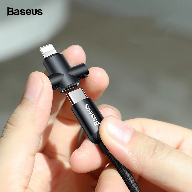 

Baseus USB Type C Cable For Samsung S9 S8 Note 8 9 2.4A Fast Charging Charger 2 In 1 Data Cable For iPhone Micro USB Cable Cord