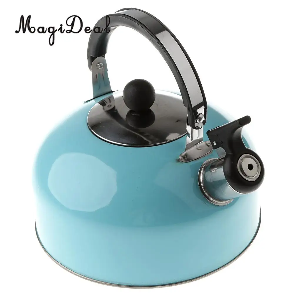 Lightweight MagiDeal Whistling Kettle Stainless Steel Camping Kitchen Tea Coffee Water Pot for Kitchen Fishing Picnic BBQ
