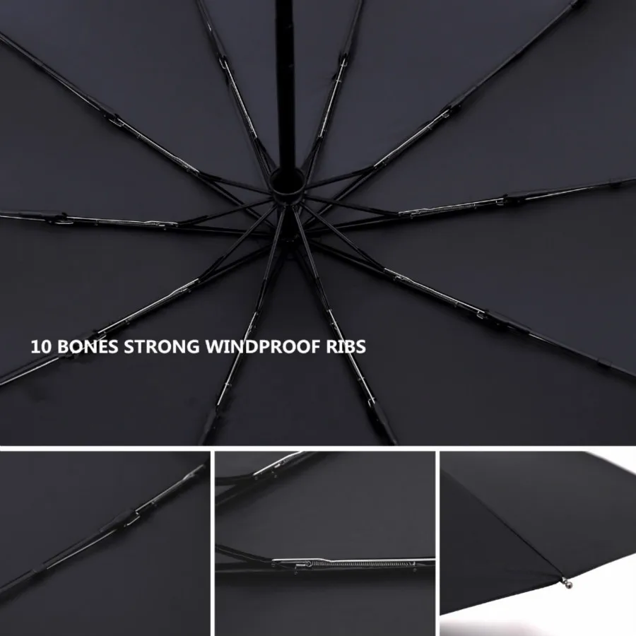 Дождь для женщин автоматический сильный большой женский мужской черный большой складной зонт Зонты для мужчин женщин ветрозащитный для солнца Z659