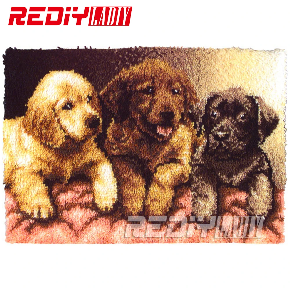 Best Price New 3D Latch Hook Rug Kits DIY Needlework Unfinished Crocheting Rug Yarn Cushion Mat Embroidery Carpet Rug Three Dogs Home Decor Best Price New 3D Latch Hook Rug Kits DIY Needlework Unfinished Crocheting Rug Yarn Cushion Mat Embroidery Carpet Rug Three Dogs Home Decor