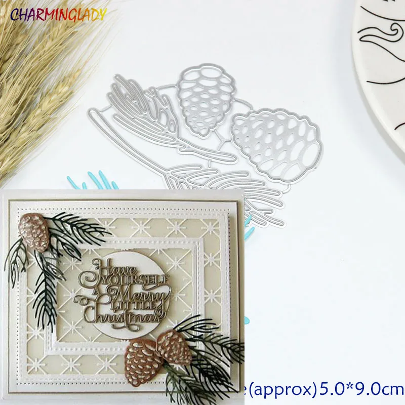 

METAL CUTTING DIES 4pc Christmas pine cones Scrapbook card PAPER CRAFT made embossing stencils punch