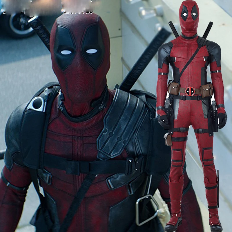 

Deadpool Cosplay Costume Halloween costumes Adult Superhero Deadpool 2 Wade party Cos Costumes Deadpool jumpsuit boots mask