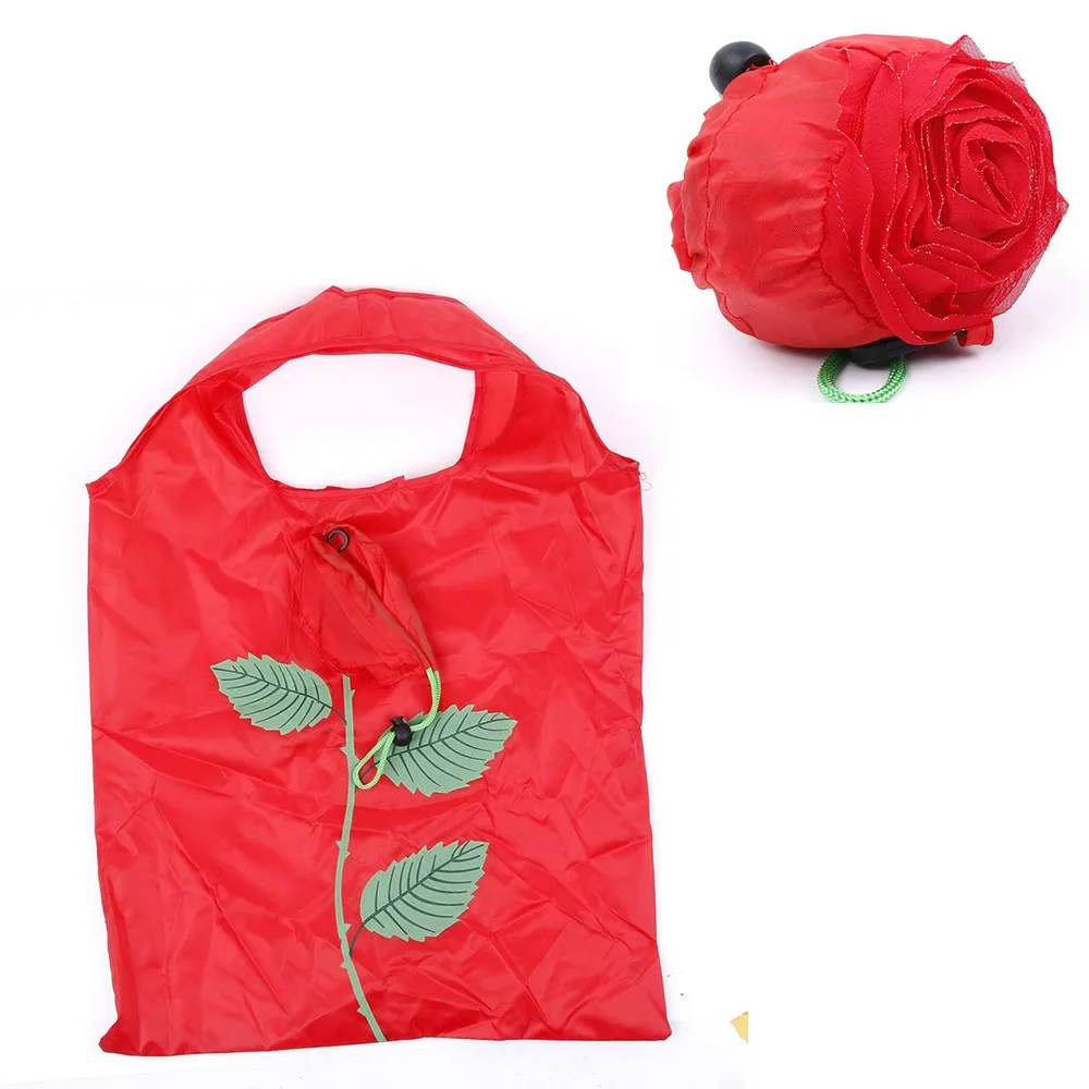 Hot Eco Storage Handbag Rose Flowers shape Foldable Shopping Bags