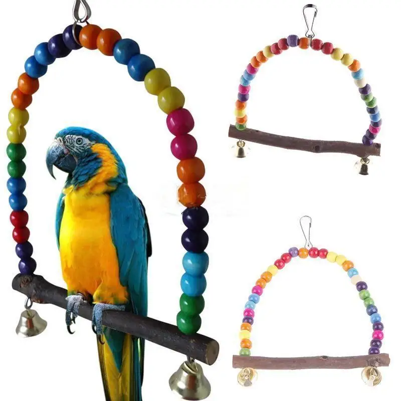 Деревянные качели клетка для попугая птиц игрушки для попугая Conure perches Pet декоративные игрушки для птичьих клеток Lovebird деревянные птицы