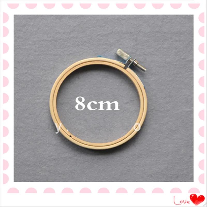 

8cm round factory price high quality bamboo made embroidery hoop bamboo as DIY craft accessories frame hoops as sewing set