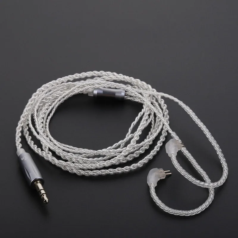 TRN HiFi OCC серебро наушники с покрытием кабель 0 75 мм/MMCX L изгиб наушников для KZ ZS5 ZS6 V10