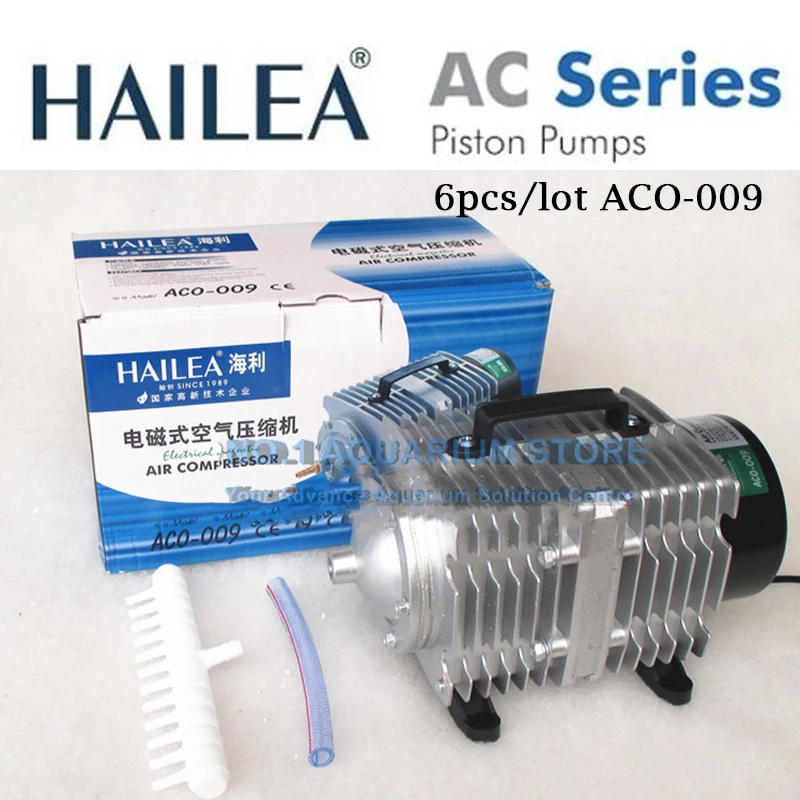 6 шт./лот Hailea ACO-009 120 Вт л/мин поршневой воздушный компрессор насос Koi Fish Pond Hydroponic |