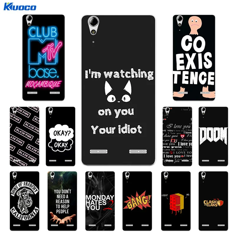 Мягкий ТПУ чехол для телефона Lenovo A6010 Plus &amp A6000 Lemon K3 K30-T Чехол черный с буквенным