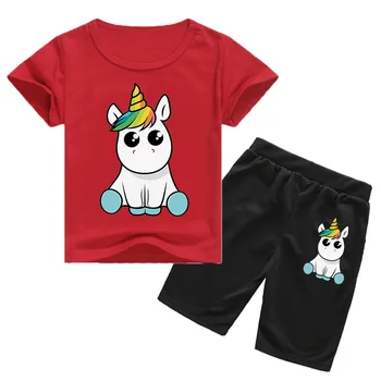 

Unicorn Girls Clothing Set Summer Cotton Clothing Sets For Girls T-Shit + Pants Toddler Girls Clothes Suit Children Clothing